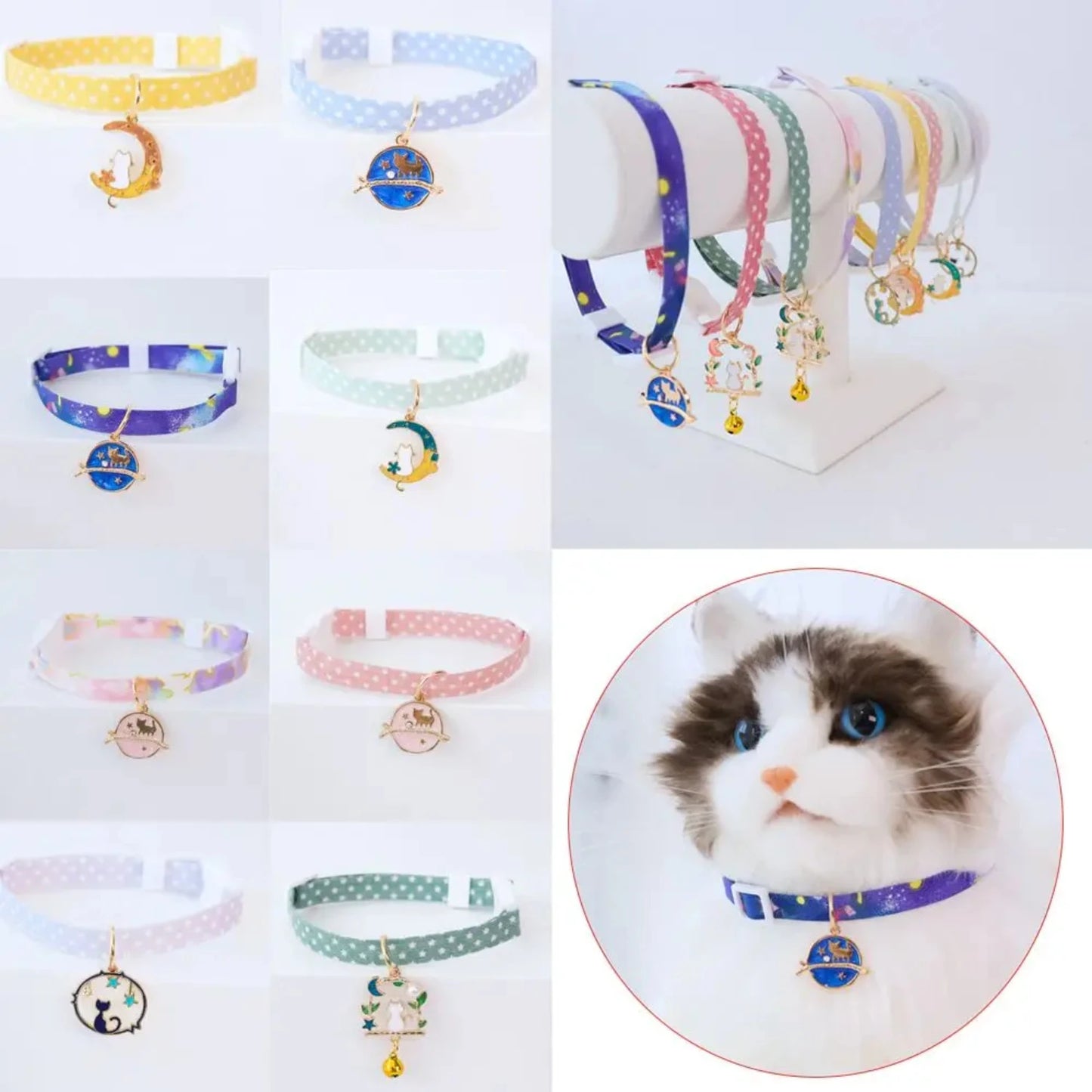 New High-Quality, Stylish, and Durable Adjustable Kitten Collar with Adorable Cute Pendant
