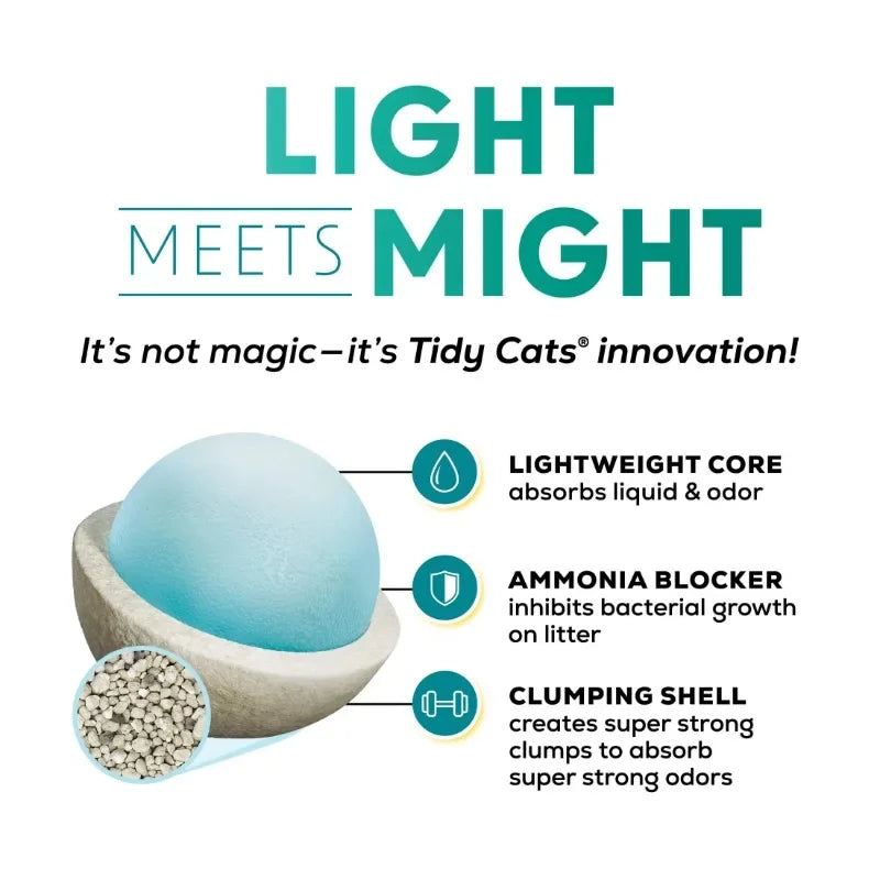 Low Dust Clumping Cat Litter Odor Control LightWeight Free and Clean Unscented Multi Cat Litter easy to carry pour and store