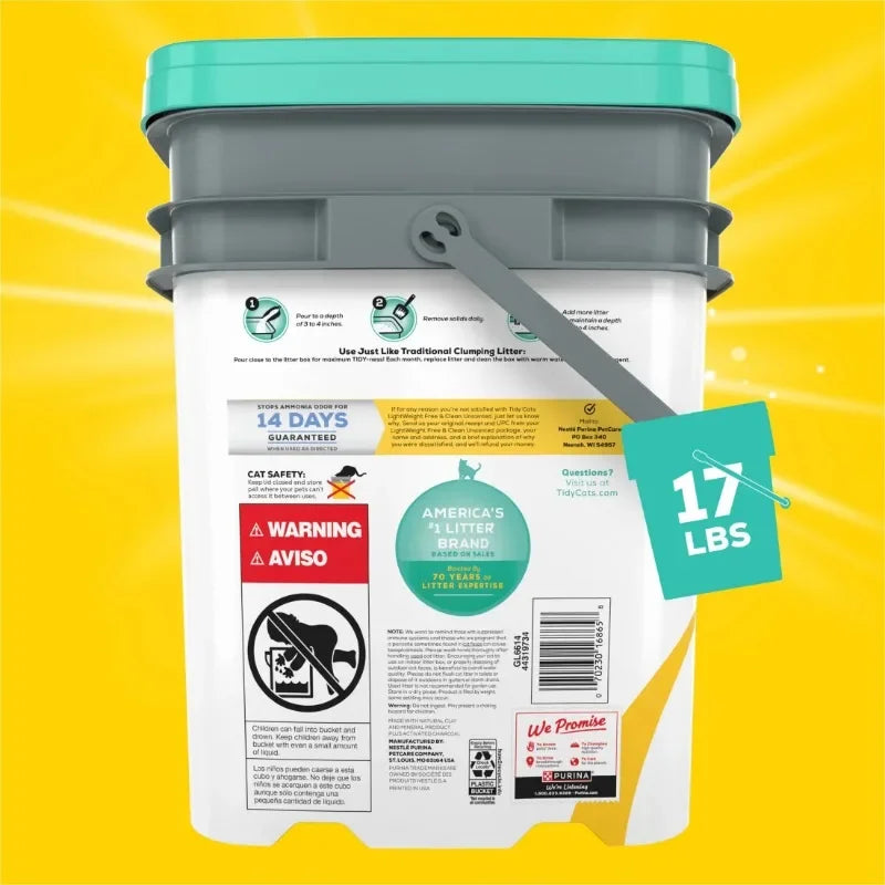 Low Dust Clumping Cat Litter Odor Control LightWeight Free and Clean Unscented Multi Cat Litter easy to carry pour and store