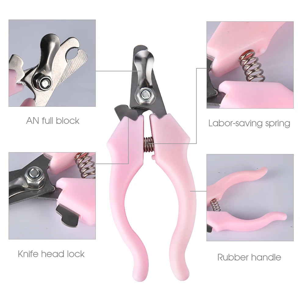 4 In 1 Grooming and Care Dog Products Pet Nail Clipper Trimmer Scissors Hair Comb Hairdressing Scissors Nail File