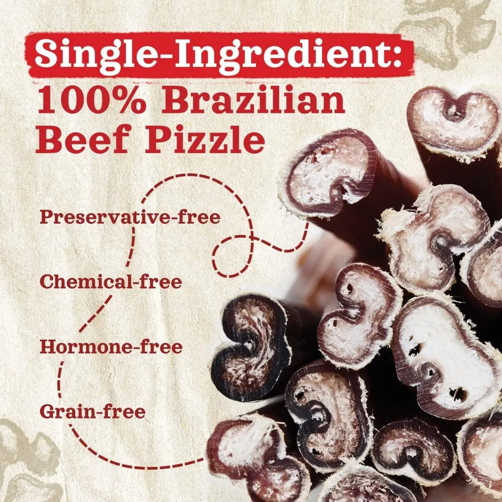 Odor-Free Bully Sticks (6 Inch, 25 Pack), 1.3 lb. Bag, Fully Digestible 100% Beef Pizzle Chews, Grass-Fed, Non-GMO, Grain-Free