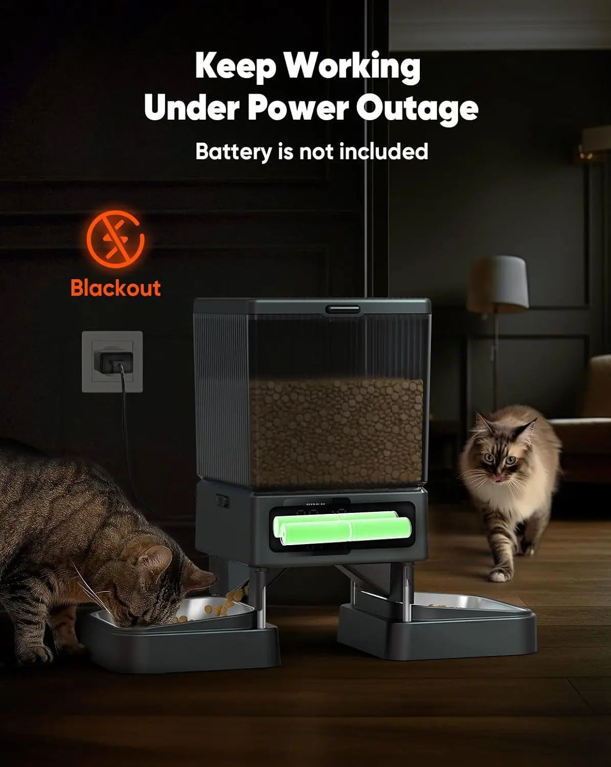 Automatic Cat Feeder for 2 Cats, 20 Cups/5L Automatic Cat Food Dispenser for Small Pets Indoor,