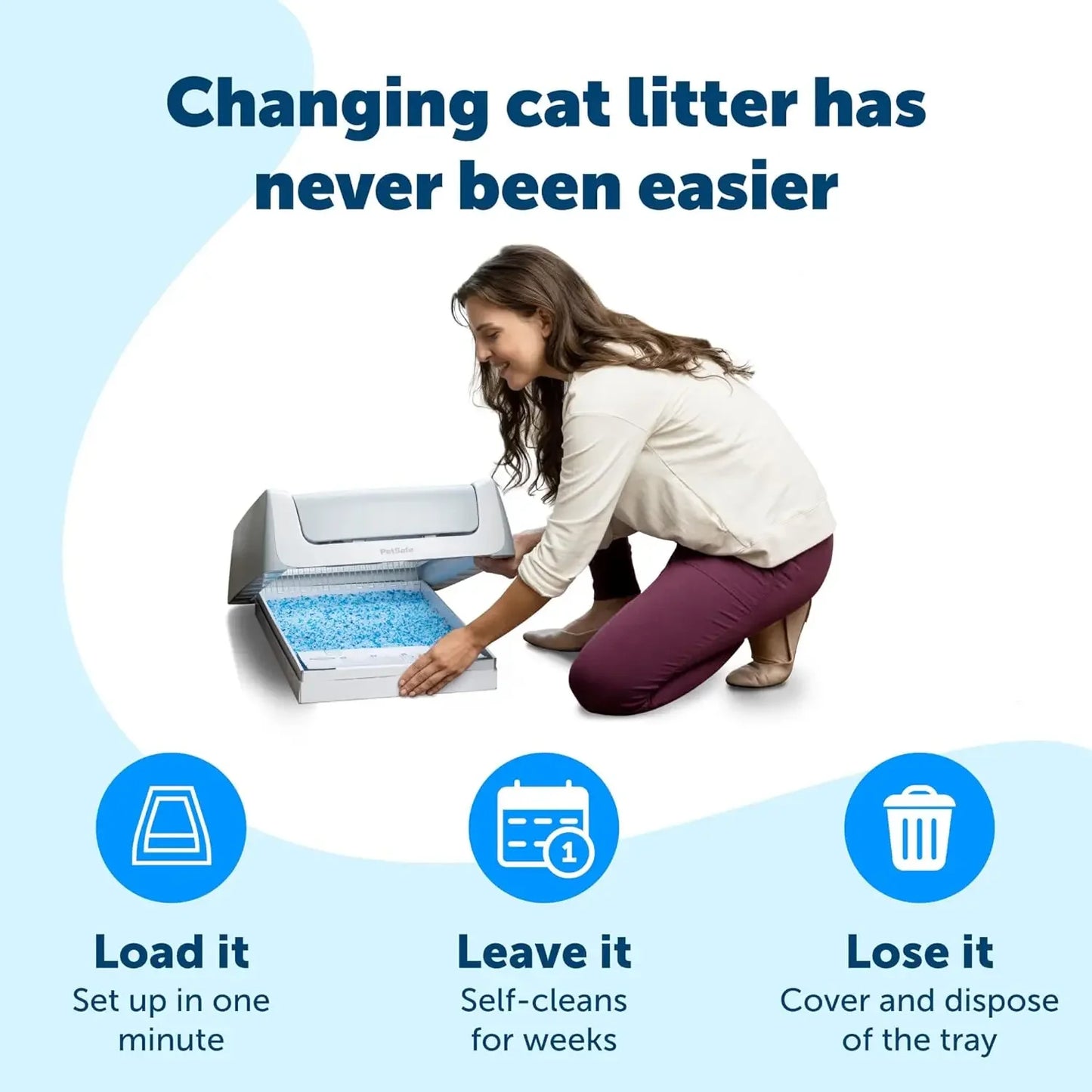 PetSafe ScoopFree Crystal Litter Tray Refills – Lavender Crystals, 6-Pack – Disposable Tray , Absorbs Odors