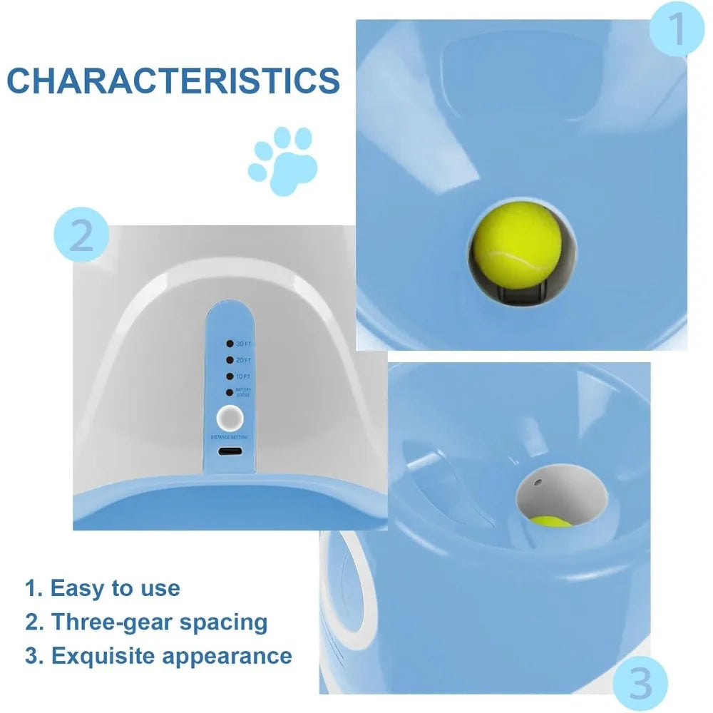 Ball Launcher for Dogs, Automatic Dog Ball Launcher with Tennis Ball, Interactive Dog Toys Pet Ball Thrower Machine