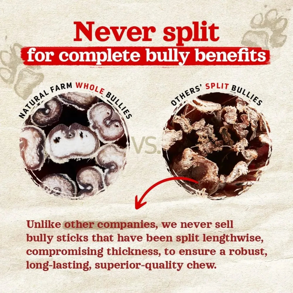 Odor-Free Bully Sticks (6 Inch, 25 Pack), 1.3 lb. Bag, Fully Digestible 100% Beef Pizzle Chews, Grass-Fed, Non-GMO, Grain-Free