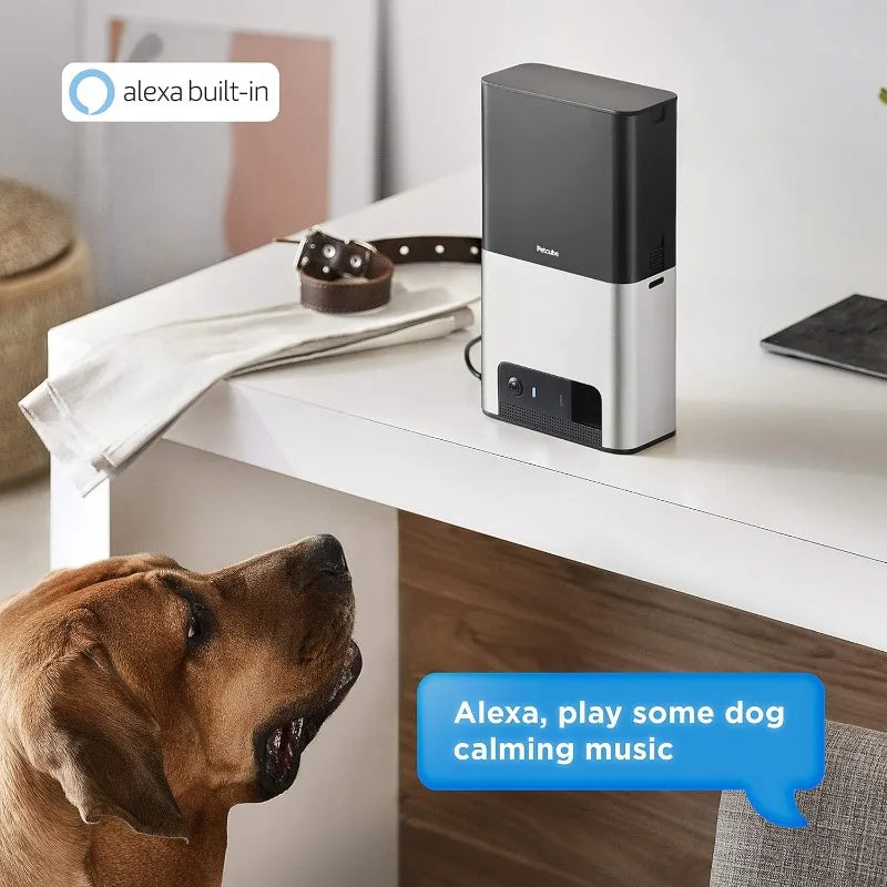 Petcube Bites 2 Wi-Fi Pet Camera with Treat Dispenser & Alexa Built-in, for Dogs and Cats,160 Full-Room Night Vision Pet Monitor