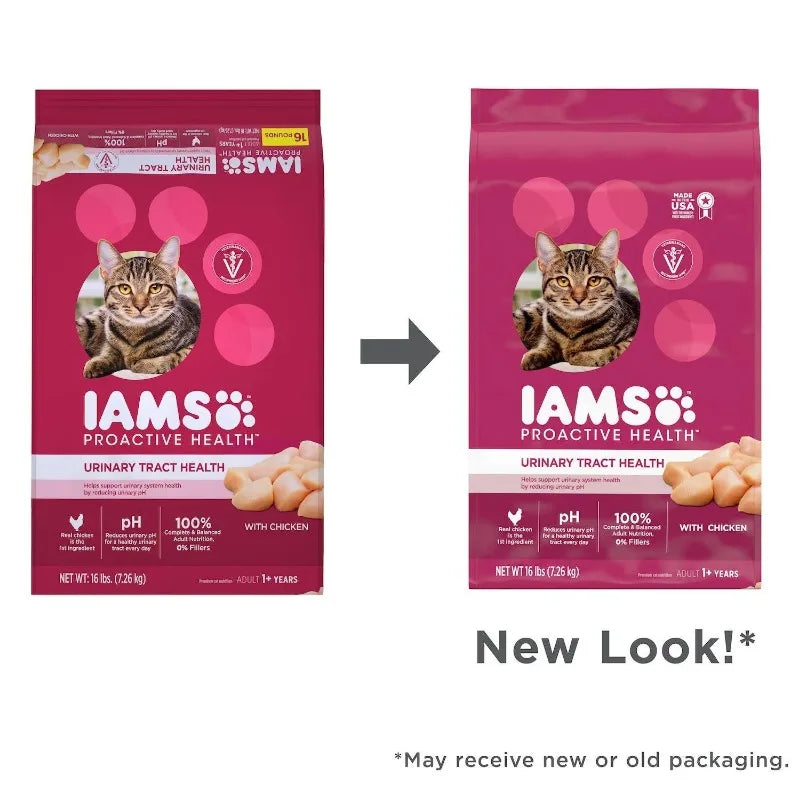 Iams ProActive Health Adult Urinary Tract Health Dry Cat Food with Chicken Cat Kibble, 16 lb. Bag