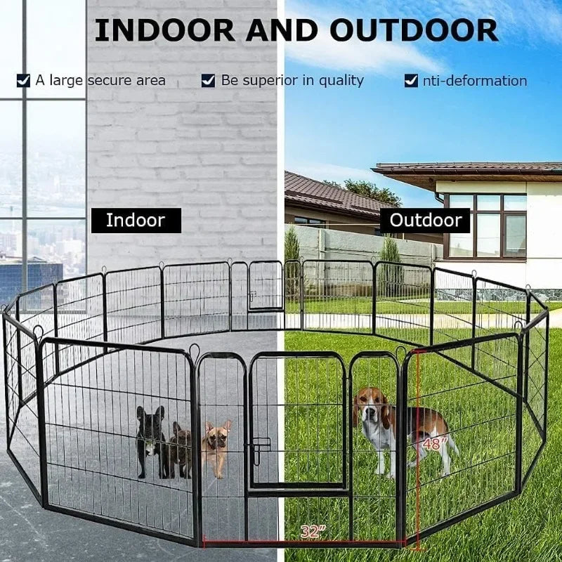 BestPet Dog Playpen Pet Dog Fence 40 inch Height 16 Panels Metal Dog Pen Outdoor Exercise Pen with Doors,Pet Puppy Playpen