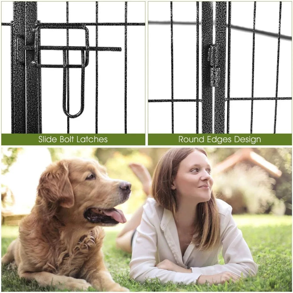 Portable Pet Playpen Fencing Enclosures, Heavy Duty Metal Camping Dog Fences for The Yard (8 Panels, 40 inch)