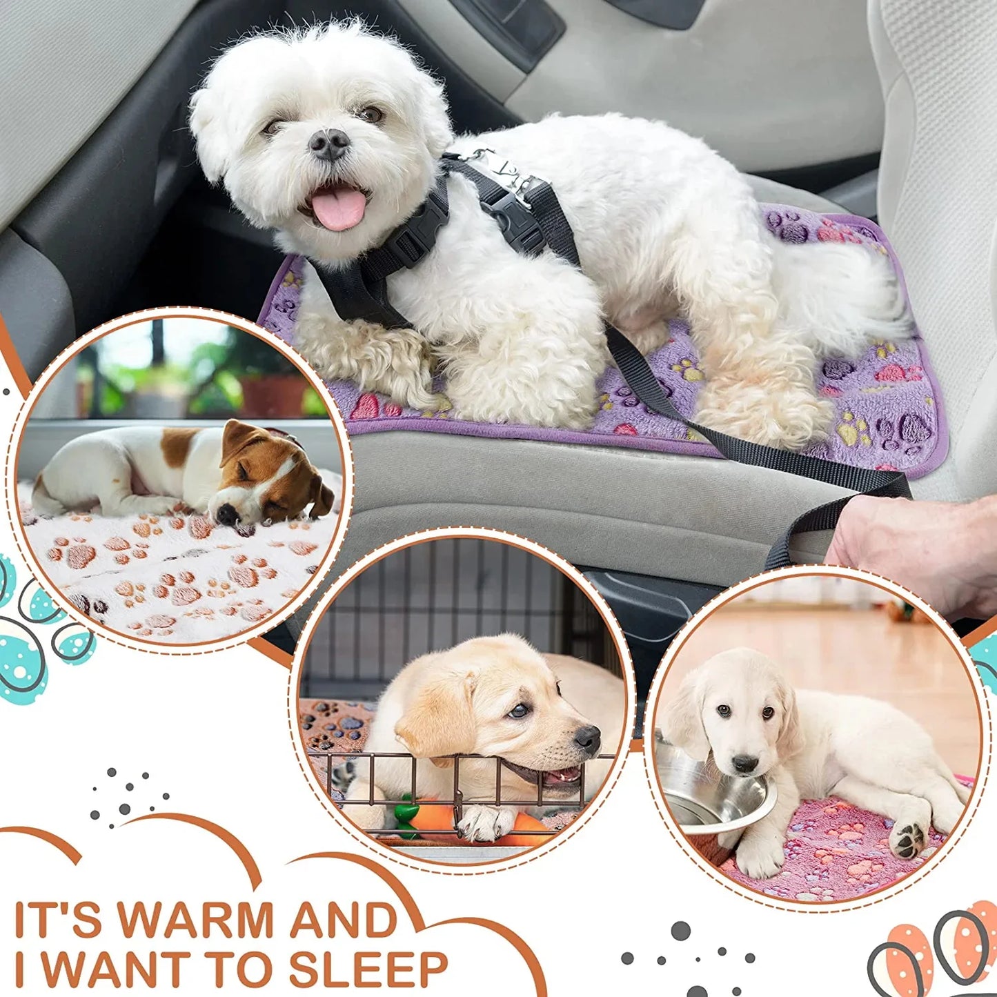 Dog Blanket Thin Coral Fleece Warm Soft Dog bed Blanket winter Comfort Cute High Quality Pet Blanket Plush Durable Pet supplies