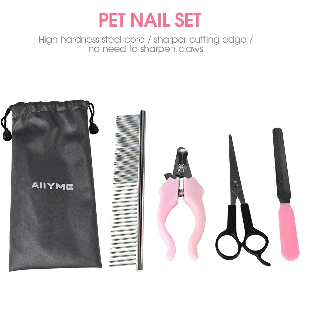 4 In 1 Grooming and Care Dog Products Pet Nail Clipper Trimmer Scissors Hair Comb Hairdressing Scissors Nail File