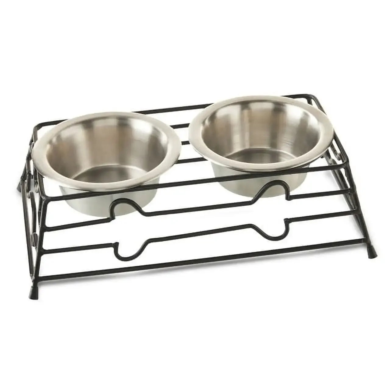 Elevated Dog and Cat Metal Diner with Stainless Steel Bowls Small Sturdy scratch resistant and non corrosive Durable