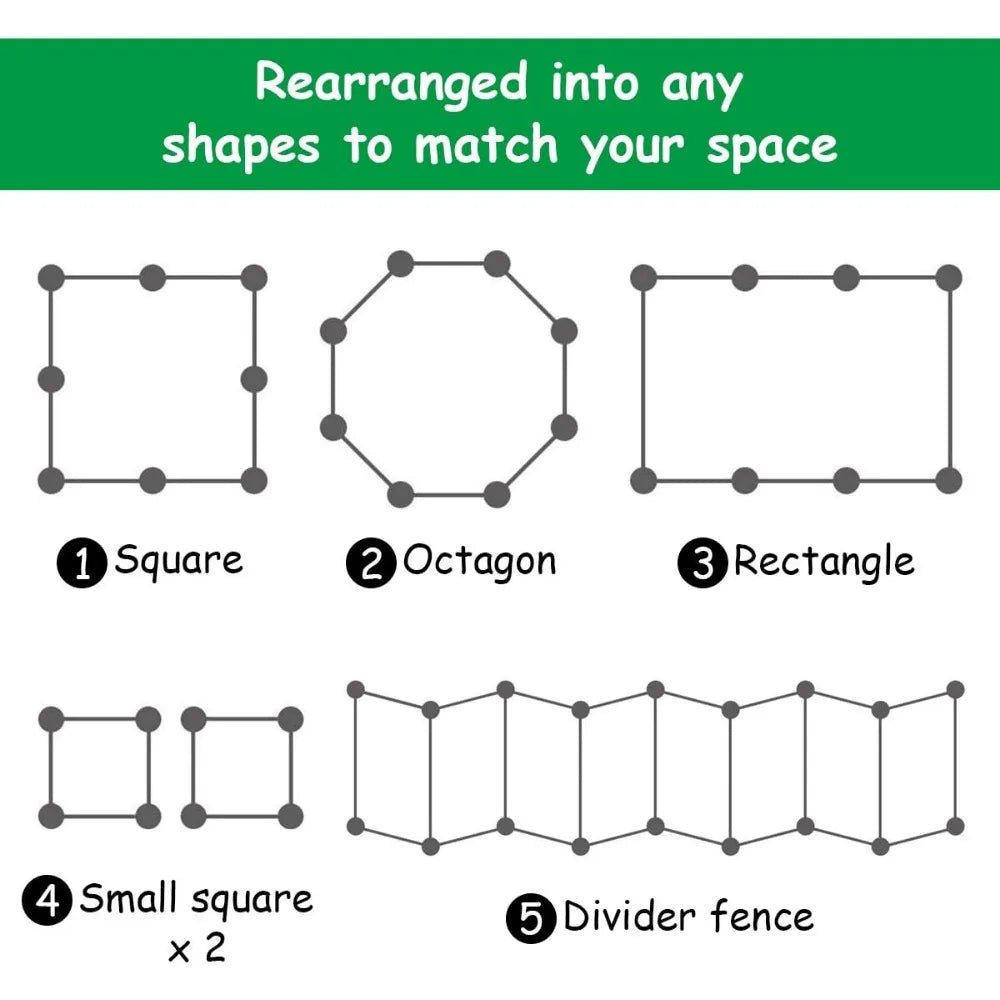 Portable Pet Playpen Fencing Enclosures, Heavy Duty Metal Camping Dog Fences for The Yard (8 Panels, 40 inch)