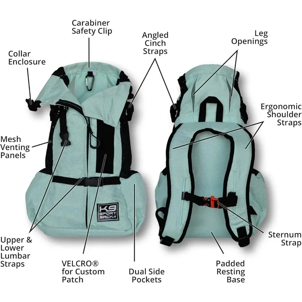 Sport Sack | Dog Carrier Adjustable Backpack (Small, Air 2 - Summer Mint), Pet Carriers