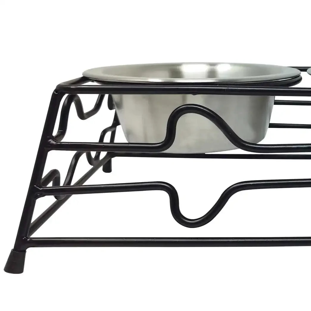 Elevated Dog and Cat Metal Diner with Stainless Steel Bowls Small Sturdy scratch resistant and non corrosive Durable