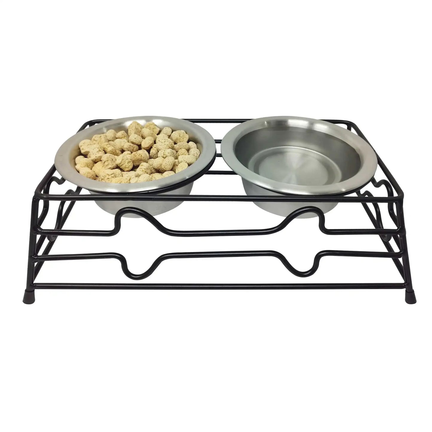 Elevated Dog and Cat Metal Diner with Stainless Steel Bowls Small Sturdy scratch resistant and non corrosive Durable