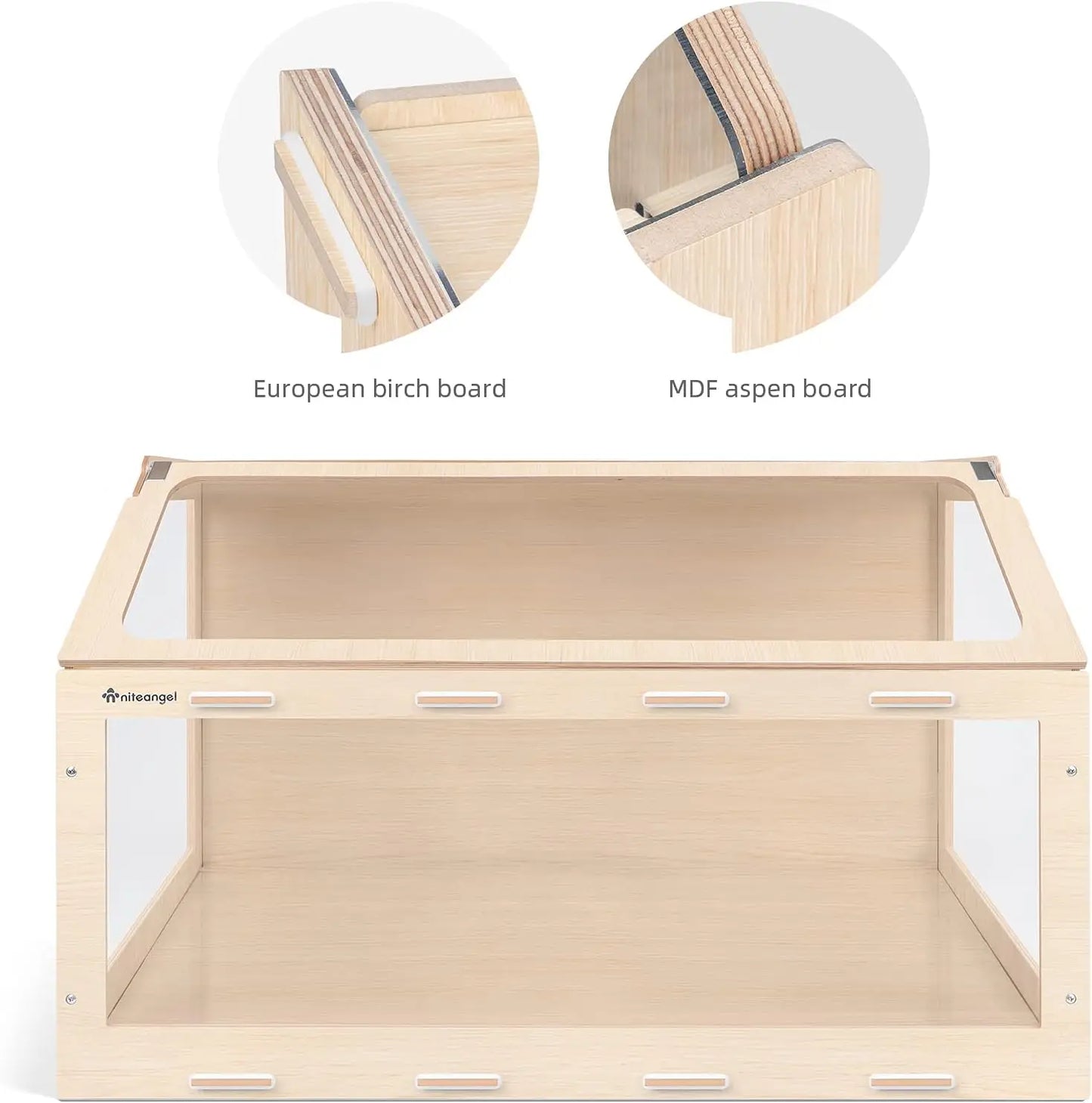 Hamster Cage W/Oblique Opening Cage Door - MDF Aspen Small Animal Cage for Syrian Dwarf Hamsters Degus Mice