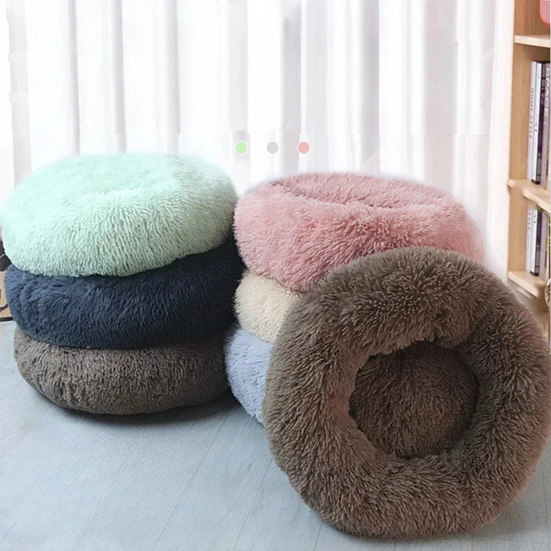 Super Soft Pet Dog Cat Bed Plush Full Size Washable Calm Bed Donut Bed Comfortable Sleeping Artifact Dropping Product For Vip