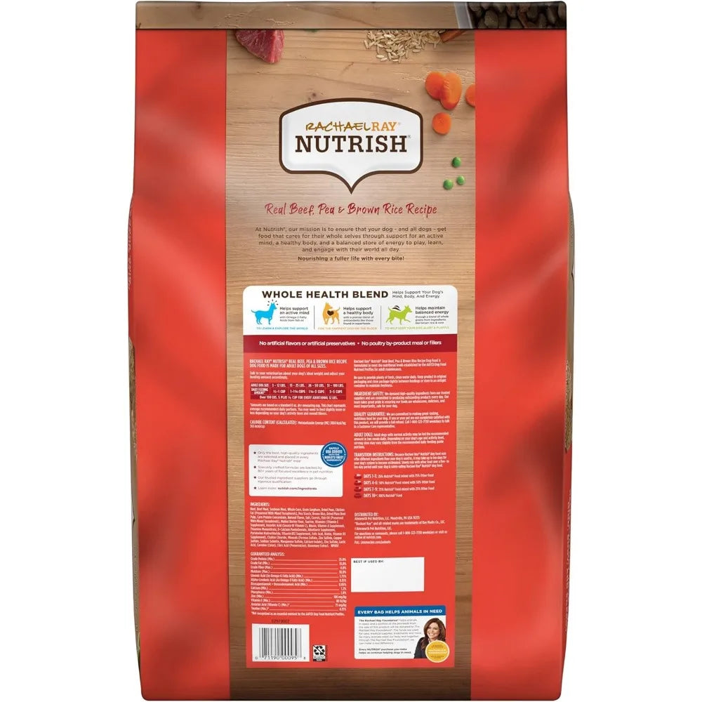 Rachael Ray Nutrish Premium Natural Dry Dog Food, Real Beef, Pea, & Brown Rice Recipe, 40 Pound Bag (Packaging May Vary)