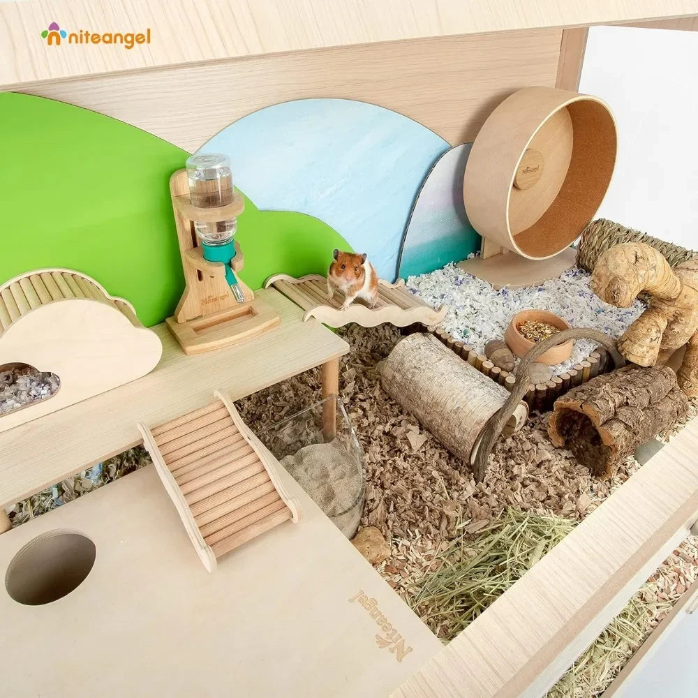 Vista Hamster Cage W/Oblique Opening Cage Door MDF Aspen Small Animal Cage