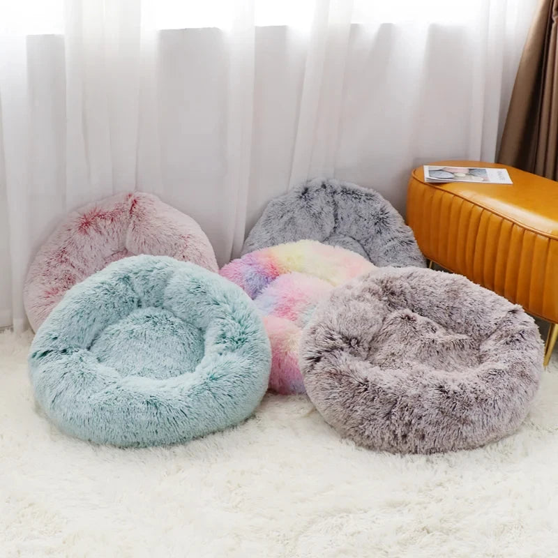 Super Soft Pet Dog Cat Bed Plush Full Size Washable Calm Bed Donut Bed Comfortable Sleeping Artifact Dropping Product For Vip