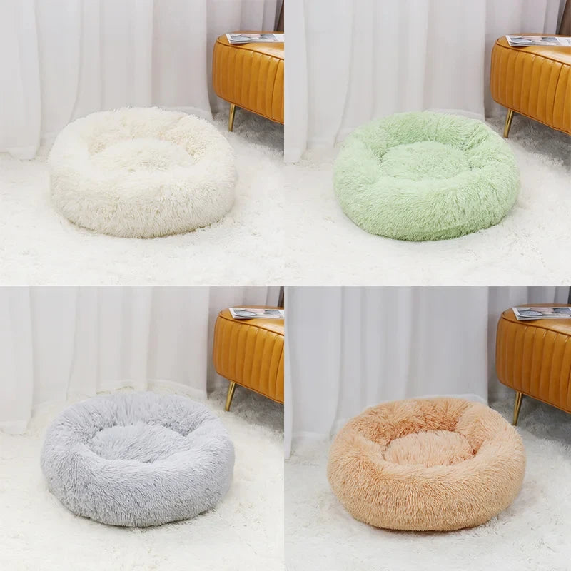 Super Soft Pet Dog Cat Bed Plush Full Size Washable Calm Bed Donut Bed Comfortable Sleeping Artifact Dropping Product For Vip