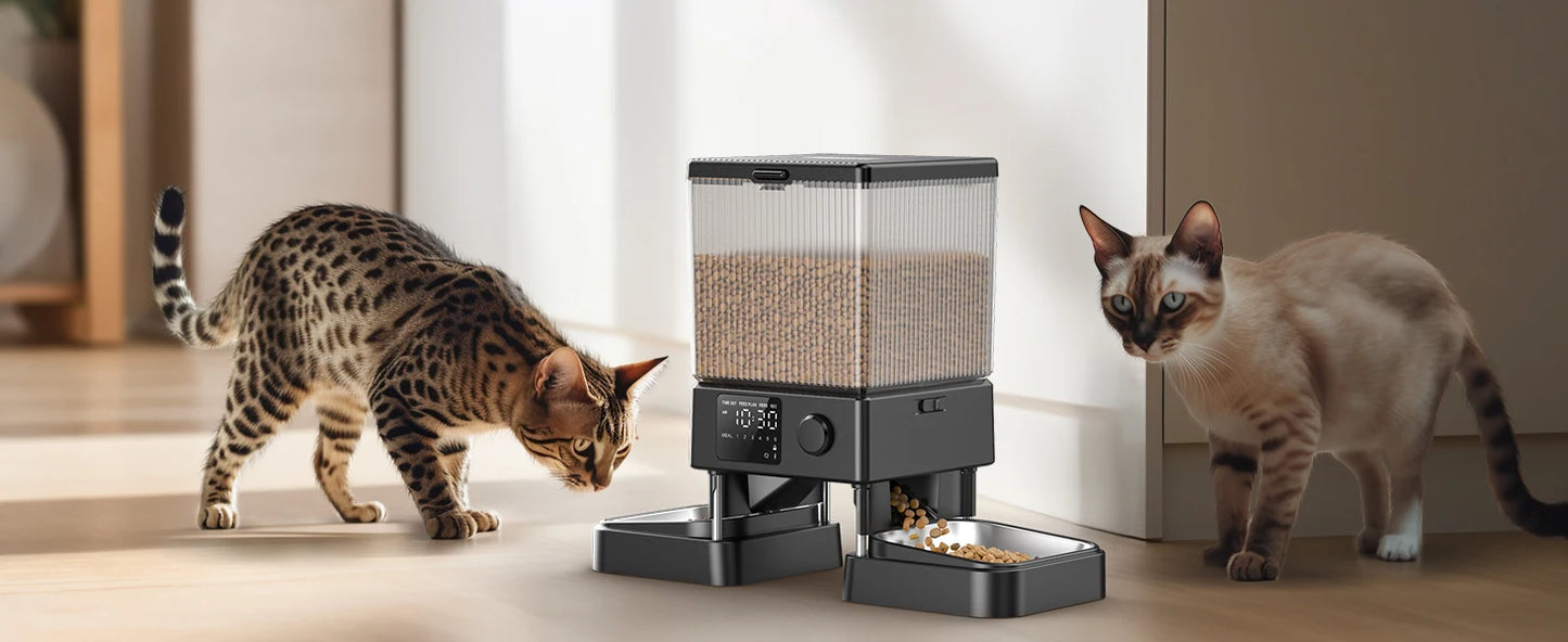 Automatic Cat Feeder for 2 Cats, 20 Cups/5L Automatic Cat Food Dispenser for Small Pets Indoor,